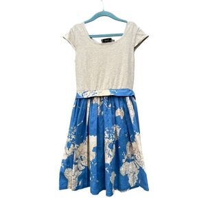 Fiveloaves two fish maddie map dress size 8 novelty unique made in USA boho